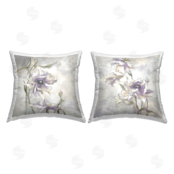 stupell industries Liz Jardine | Purple Traditional Blossoms Printed Throw Pillow Set