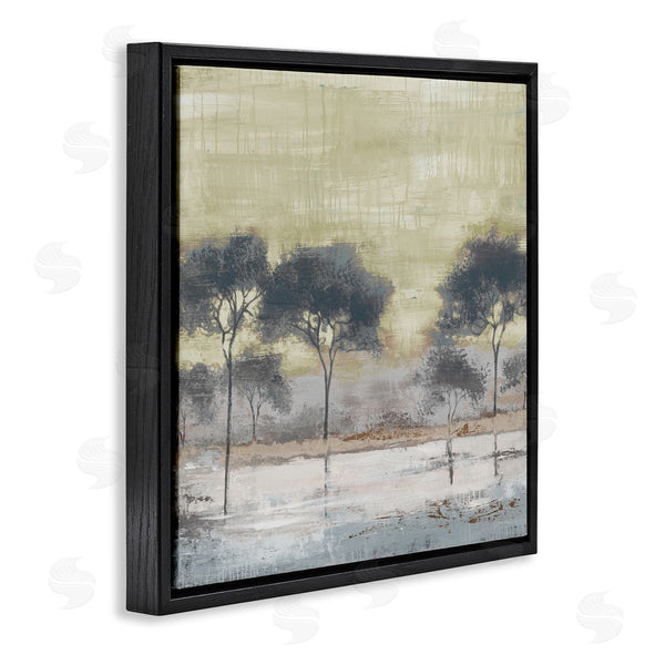 Stupell Industries Liz Jardine | Rustic Abstract Tree Forest Blue Lake Neutral Sky Wall Art