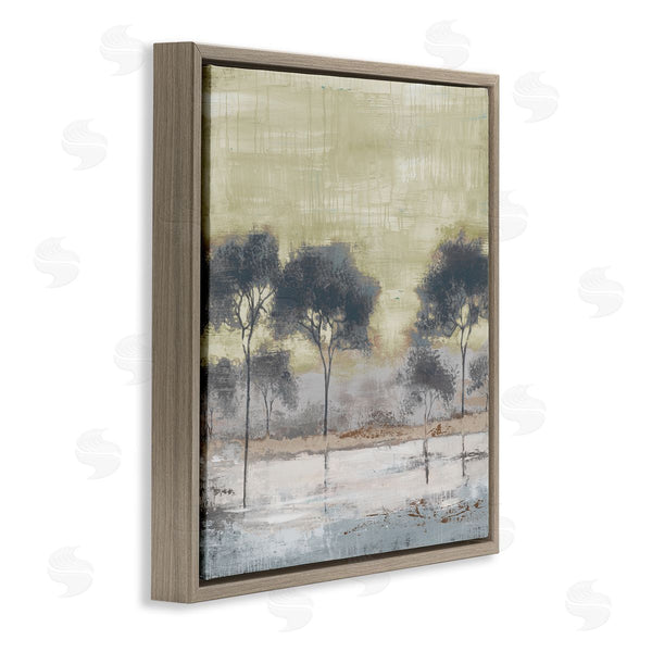 Stupell Industries Liz Jardine | Rustic Abstract Tree Forest Blue Lake Neutral Sky Wall Art
