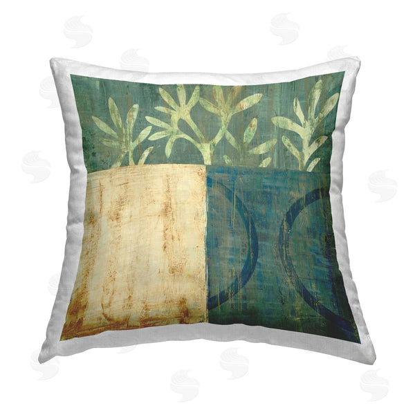 stupell industries Liz Jardine | Rustic Botanical Abstraction Printed Throw Pillow