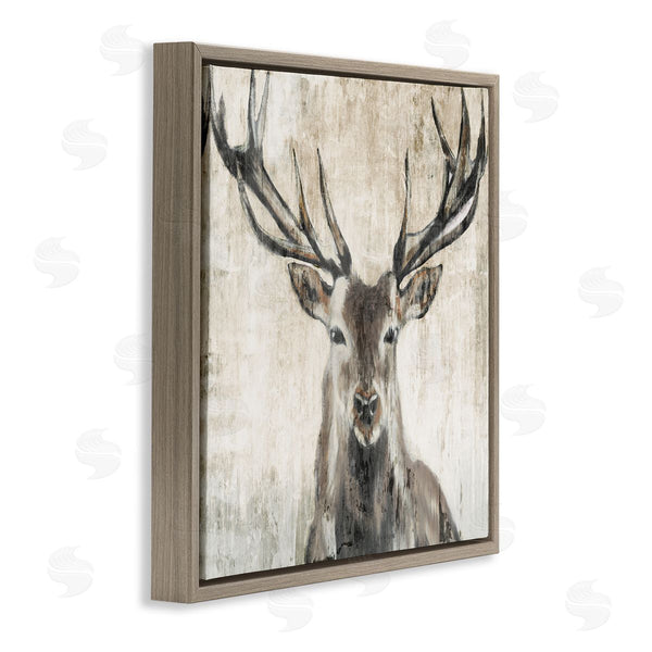 Stupell Industries Liz Jardine | Rustic Deer Elk Wildlife Portrait