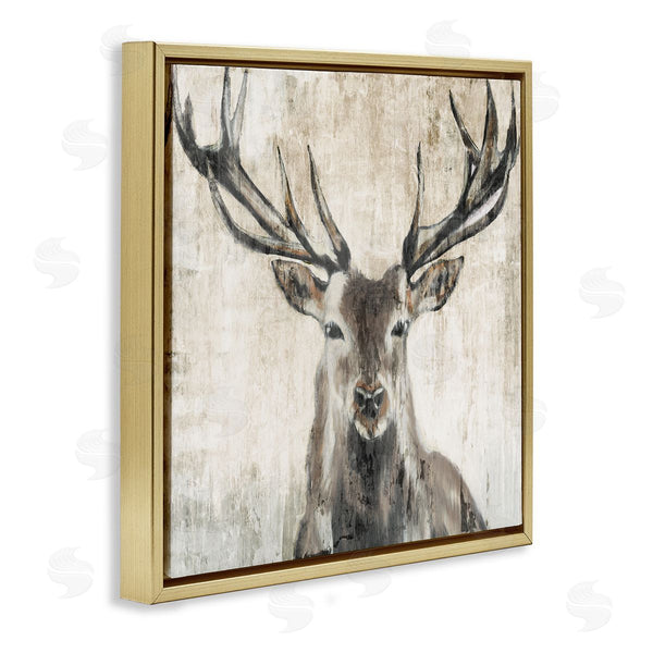 Stupell Industries Liz Jardine | Rustic Deer Elk Wildlife Portrait