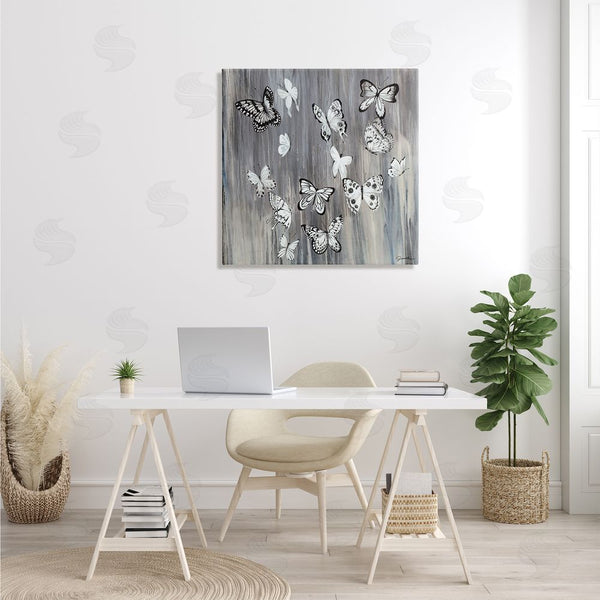 Stupell Industries Liz Jardine | Rustic Monochromatic Patterned Butterflies Flying Insects Wall Art