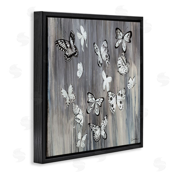 Stupell Industries Liz Jardine | Rustic Monochromatic Patterned Butterflies Flying Insects Wall Art
