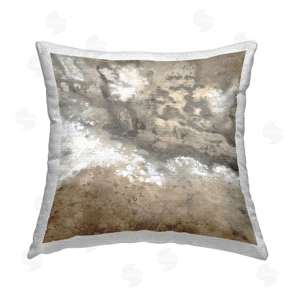 Stupell Industries Liz Jardine | Tan Abstract Splash Printed Throw Pillow