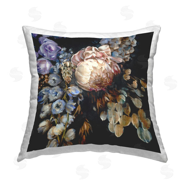 stupell industries Liz Jardine | Traditional Dark Flower Arrangement Printed Throw Pillow