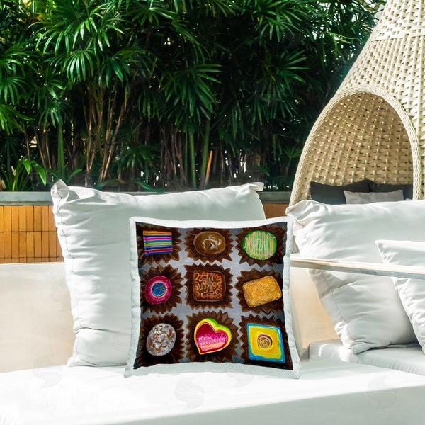Stupell Industries Liz Jardine | Various Dessert Chocolates Printed Throw Pillow