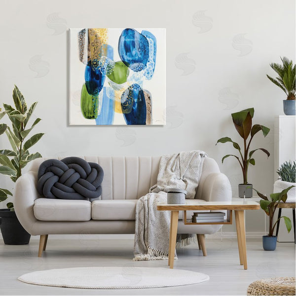 Stupell Industries Liz Jardine | Vivid Blue Circle Shapes Abstract Pebbled Design Wall Art