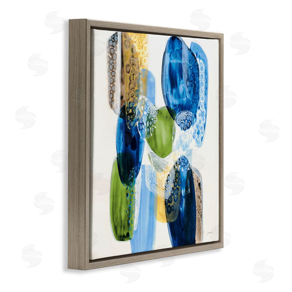 Stupell Industries Liz Jardine | Vivid Blue Circle Shapes Abstract Pebbled Design Wall Art