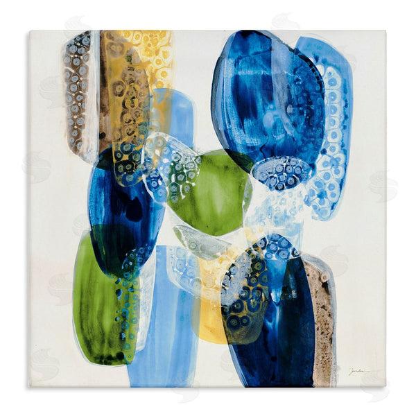stupell industries Liz Jardine | Vivid Blue Circle Shapes Abstract Pebbled Design Wall Art