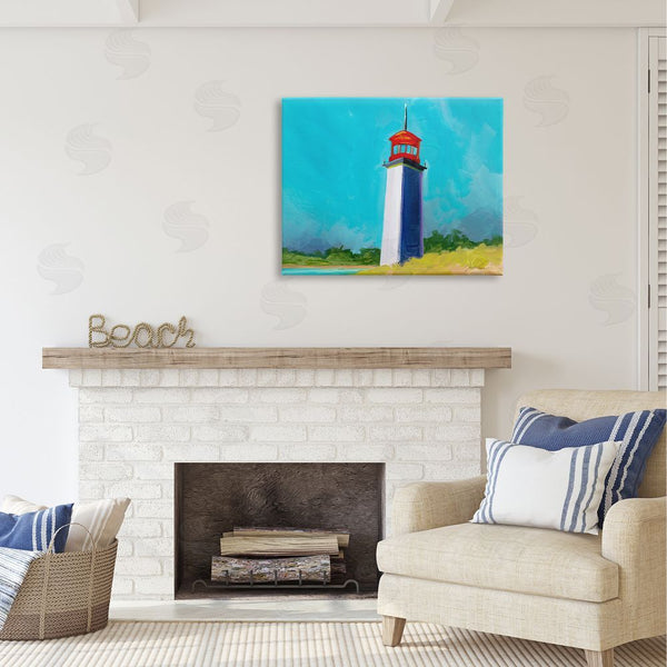 Stupell Industries Liz Jardine | Vivid Blue Lighthouse Wall Art
