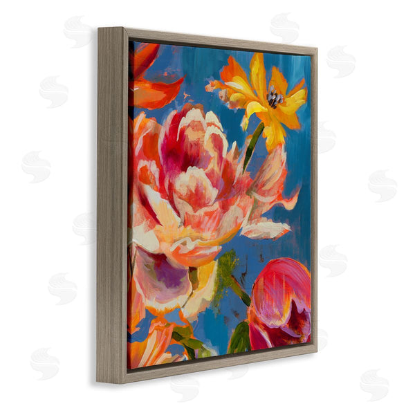 Stupell Industries Liz Jardine | Vivid Peonies On Blue Wall Art