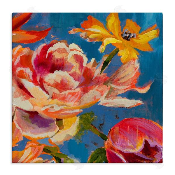 stupell industries Liz Jardine | Vivid Peonies on Blue Wall Art