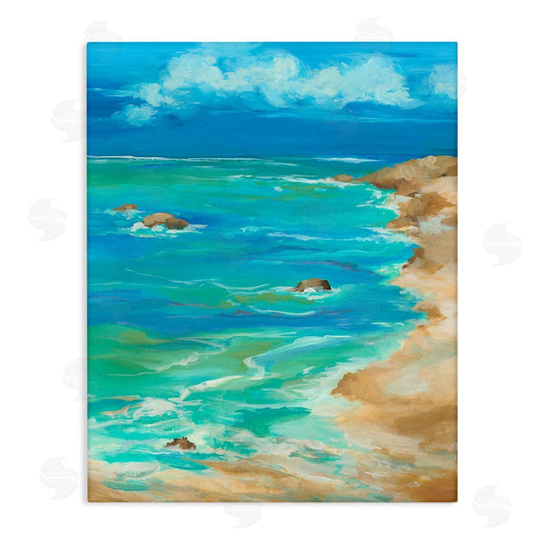 stupell industries Liz Jardine | Vivid Rocky Beach Cove Wall Art