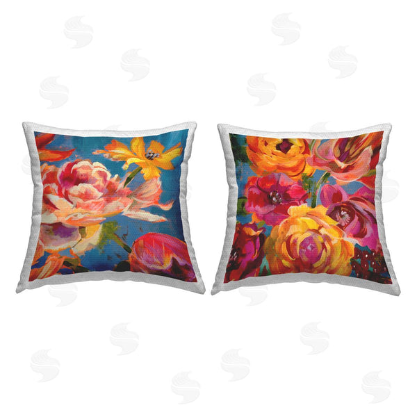 Stupell Industries Liz Jardine | Vivid Roses & Peonies Printed Throw Pillow Set