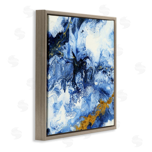 Stupell Industries Liz Jardine | Water Movement Abstraction Fluid Yellow Blue Design Wall Art