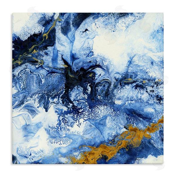 stupell industries Liz Jardine | Water Movement Abstraction Fluid Yellow Blue Design Wall Art