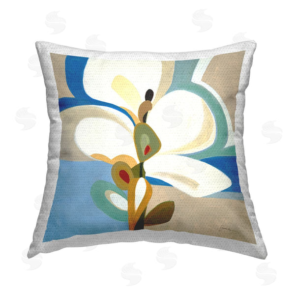 Stupell Industries Liz Jardine | White Abstract Blossom Printed Throw Pillow