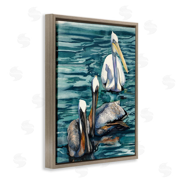 Stupell Industries Liz Sunridge | Pelicans At Sea Painting Wall Art