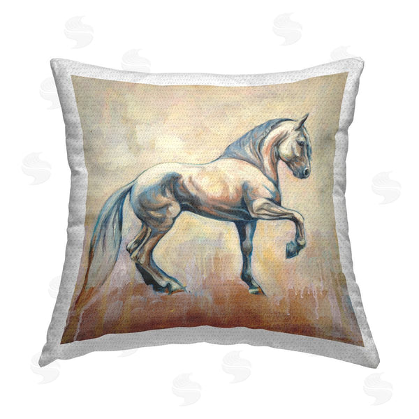 Stupell Industries Liz Sunridge | Prancing Stallion Modern Drip Printed Throw Pillow