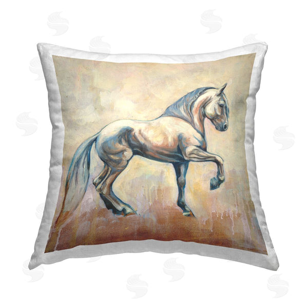 stupell industries Liz Sunridge | Prancing Stallion Modern Drip Printed Throw Pillow
