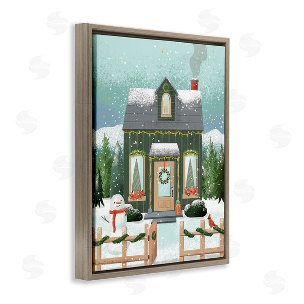 Stupell Industries Loni Harris | Cozy Winter Cottage & Snowman