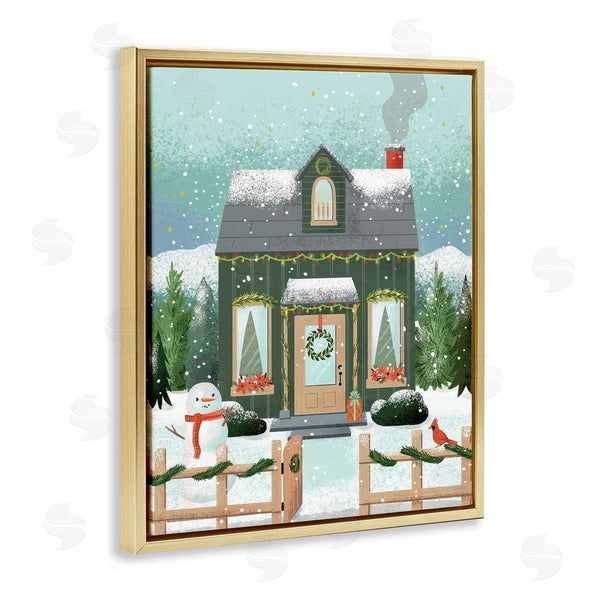 Stupell Industries Loni Harris | Cozy Winter Cottage & Snowman