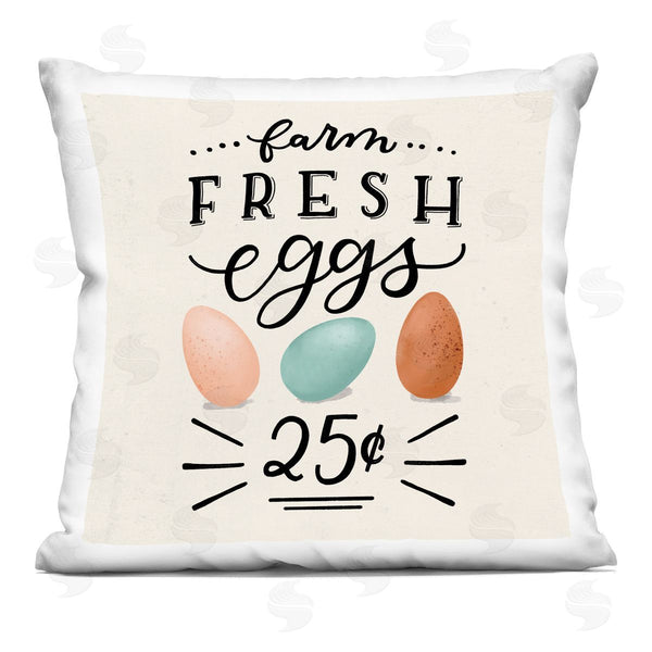stupell industries Loni Harris | Farm Fresh Eggs Easter Sign Printed Throw Pillow