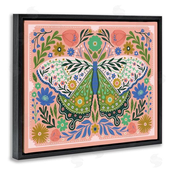 Stupell Industries Loni Harris | Folk Inspired Floral Moth