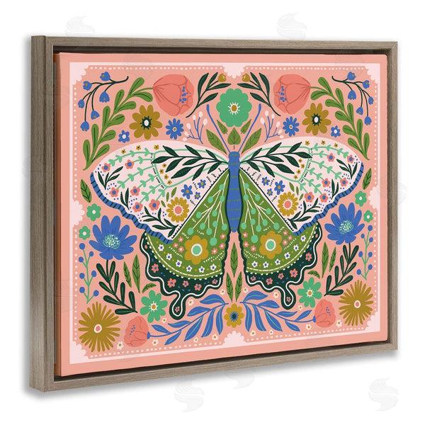 Stupell Industries Loni Harris | Folk Inspired Floral Moth