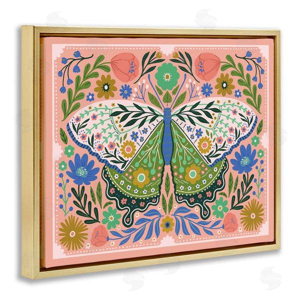 Stupell Industries Loni Harris | Folk Inspired Floral Moth