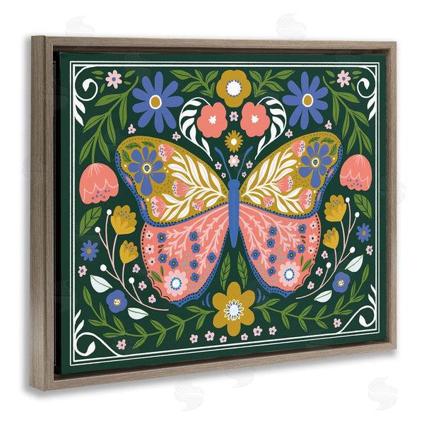 Stupell Industries Loni Harris | Folk Patterned Butterfly Florals