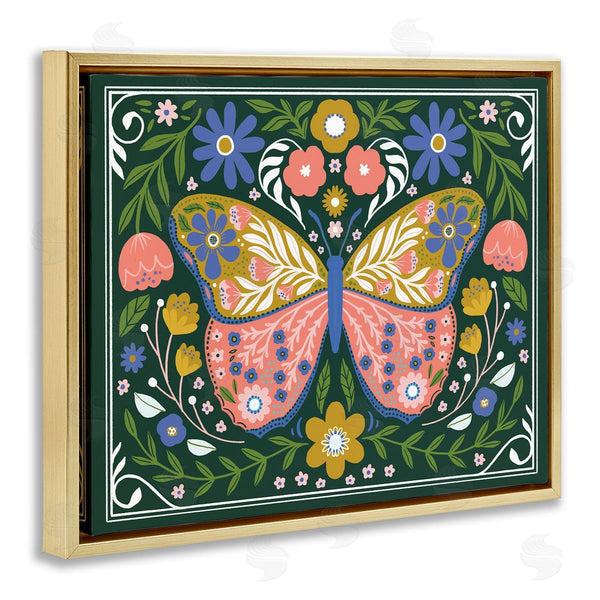 Stupell Industries Loni Harris | Folk Patterned Butterfly Florals