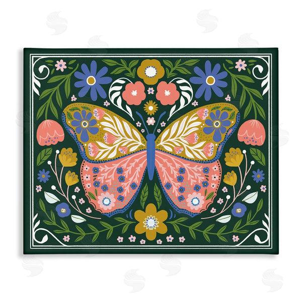 stupell industries Loni Harris | Folk Patterned Butterfly Florals