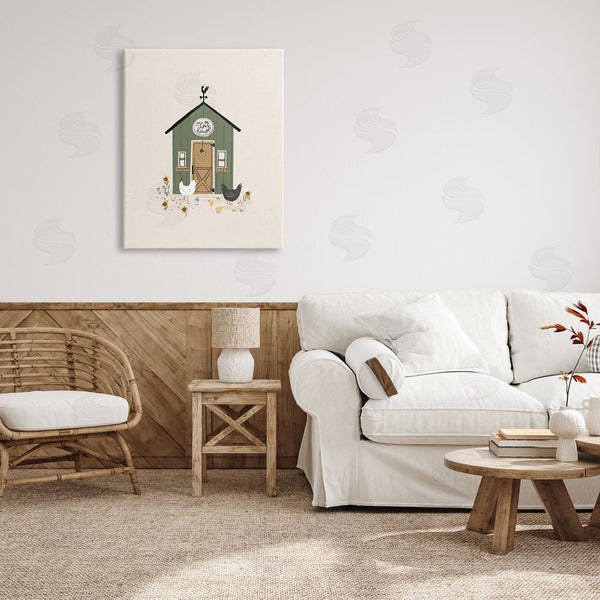 Stupell Industries Loni Harris | Green Hen House Chicken Farm Wall Art