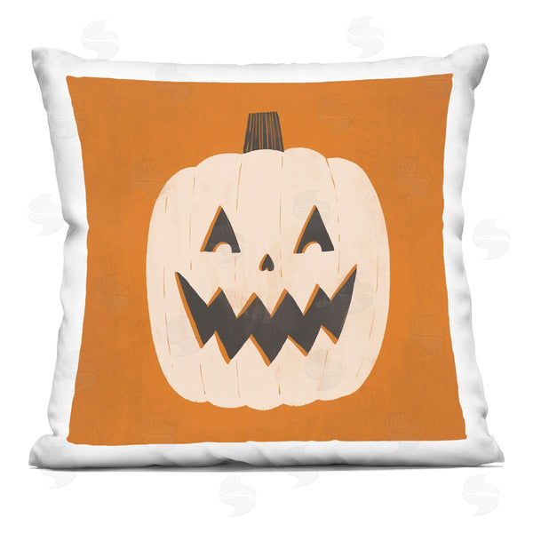 stupell industries Loni Harris | Halloween Happy Jack-o-Lantern Printed Throw Pillow