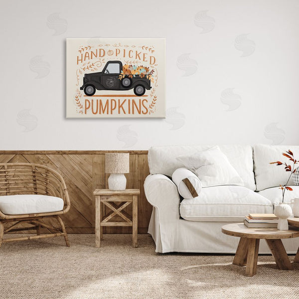 Stupell Industries Loni Harris | Hand Picked Pumpkins Truck Botanical Arrangement Border Wall Art