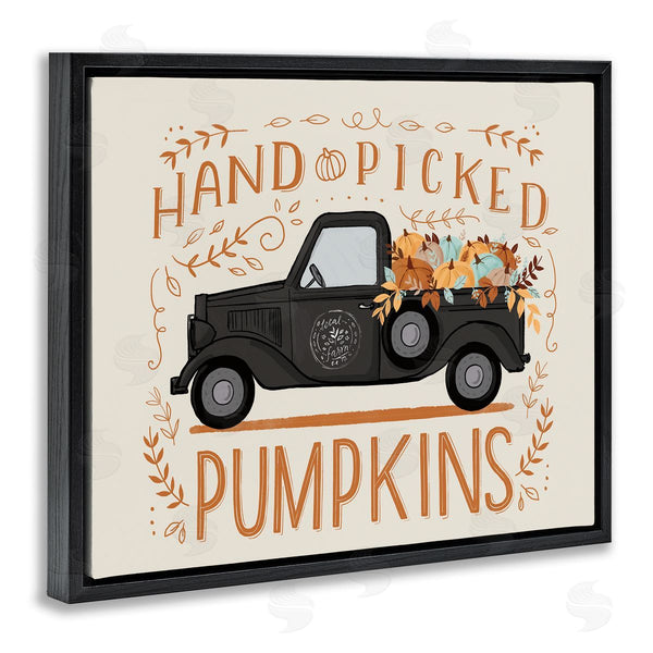 Stupell Industries Loni Harris | Hand Picked Pumpkins Truck Botanical Arrangement Border Wall Art