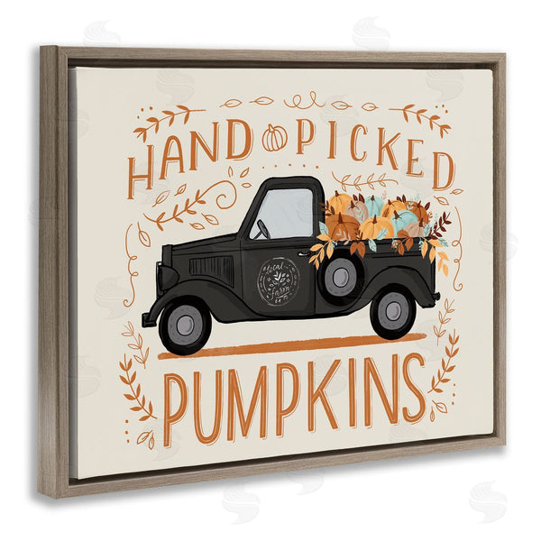 Stupell Industries Loni Harris | Hand Picked Pumpkins Truck Botanical Arrangement Border Wall Art