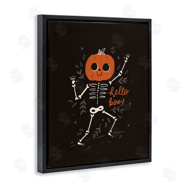 Stupell Industries Loni Harris | Hello Boo Halloween Smiling Skeleton Wall Art