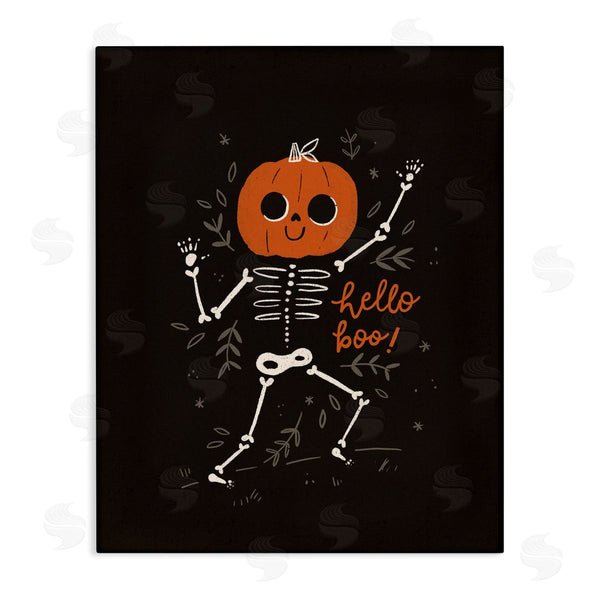 stupell industries Loni Harris | Hello Boo Halloween Smiling Skeleton Wall Art