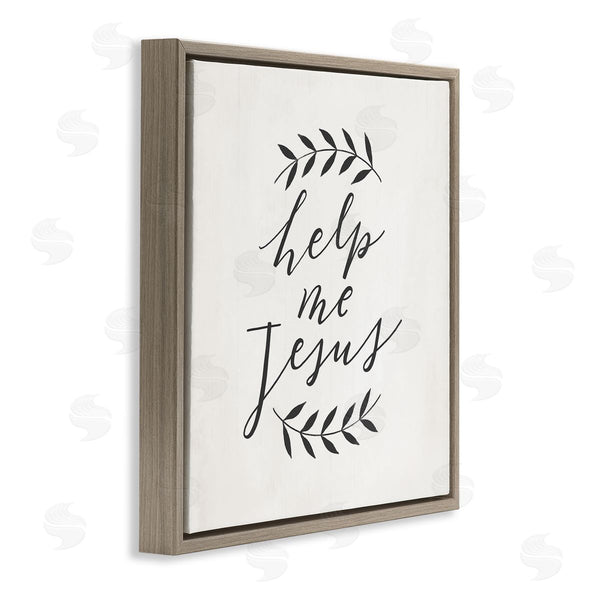Stupell Industries Loni Harris | Help Me Jesus Simple Foliage Minimal Farmhouse Wall Art