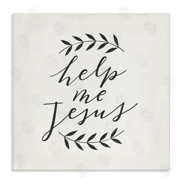 stupell industries Loni Harris | Help Me Jesus Simple Foliage Minimal Farmhouse Wall Art