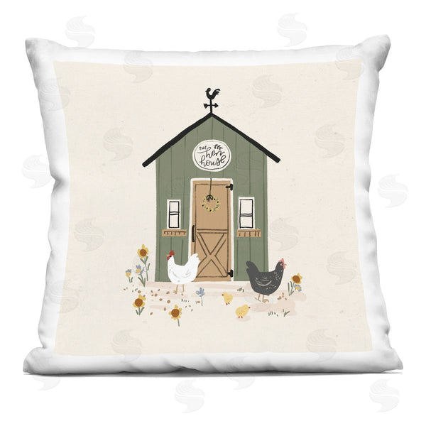 stupell industries Loni Harris | Hen House Rural Coop Printed Throw Pillow