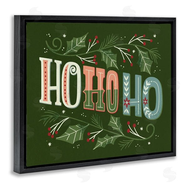 Stupell Industries Loni Harris | Ho Ho Ho Winter Holly Leaves