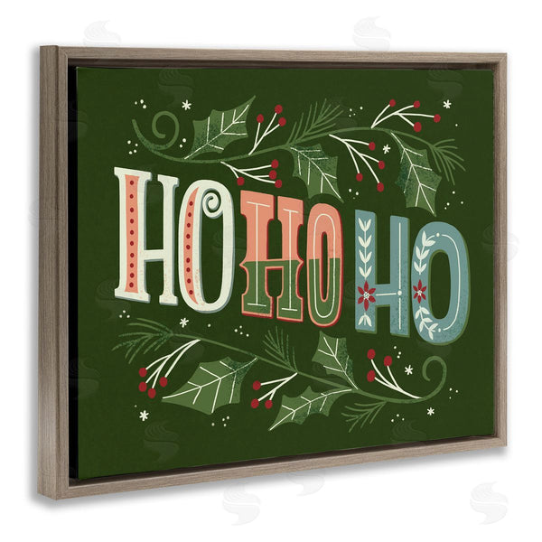 Stupell Industries Loni Harris | Ho Ho Ho Winter Holly Leaves