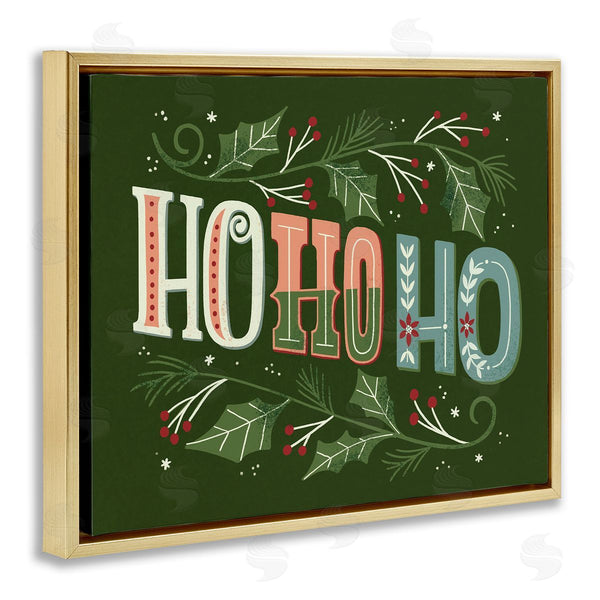 Stupell Industries Loni Harris | Ho Ho Ho Winter Holly Leaves