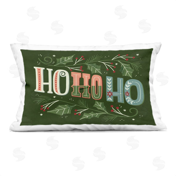 stupell industries Loni Harris | Ho Ho Ho Winter Holly Leaves Printed Throw Pillow