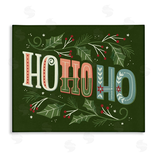 stupell industries Loni Harris | Ho Ho Ho Winter Holly Leaves