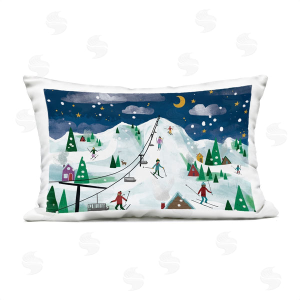Stupell Industries Loni Harris | Nighttime Ski Slopes Printed Throw Pillow